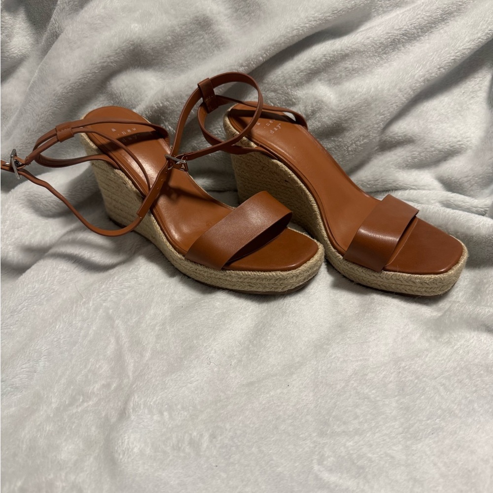 a new day Tan Espadrille Wedge Sandals